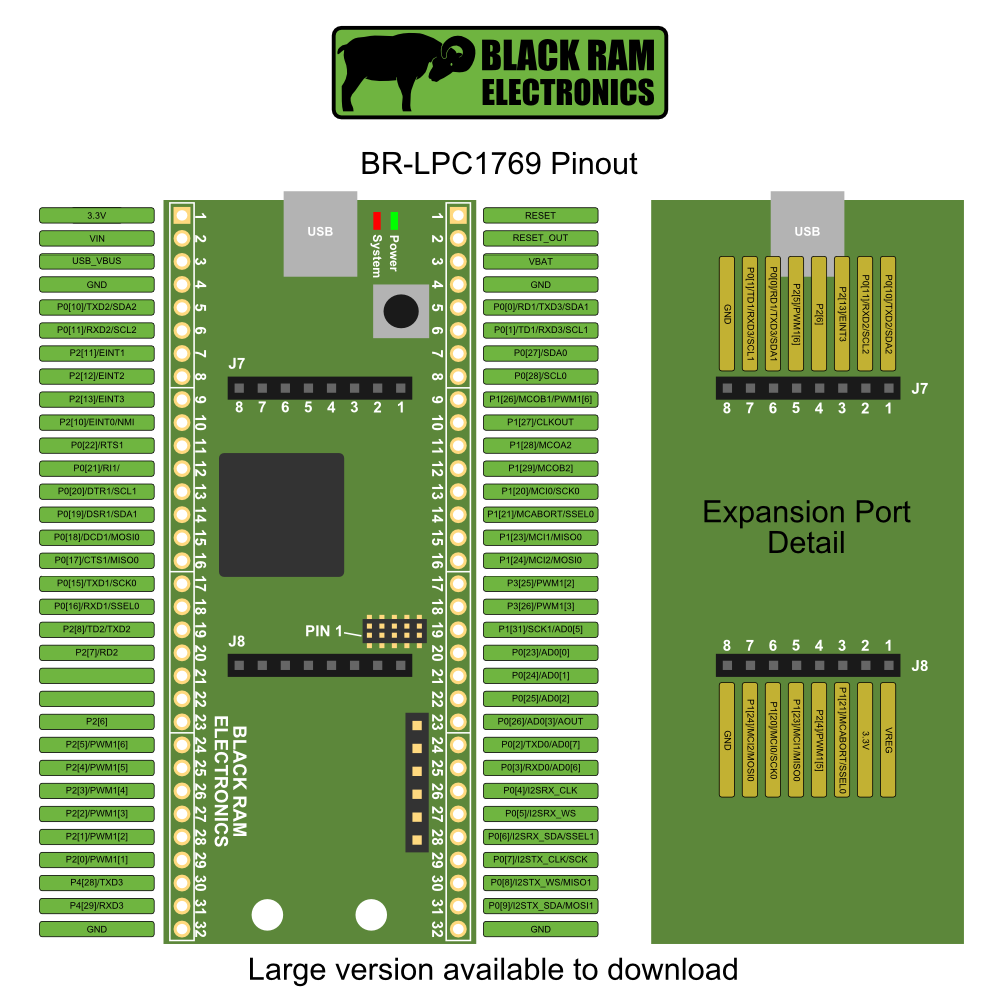 LPC1769 Development Board Black Ram Electronics